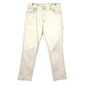 Dear John Blaire Jeans Womens Size 30 Cream Beige Straight Leg Carpenter Style